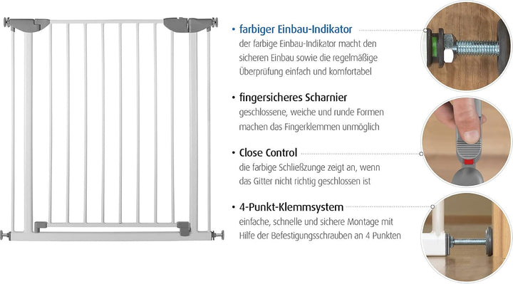 reer Türgitter und Treppengitter Basic zum Klemmen, kein Bohren, stabiler Halt, Durchgangsbreite 75-