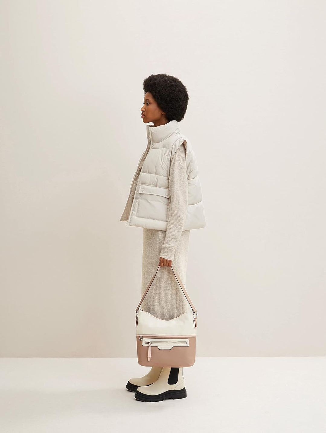 TOM TAILOR bags Jule Damen Hobo Bag Schultertasche 31,5 x 12,5 x 28 Mixed Taupe, 31,5 x 12,5 x 28 Mi