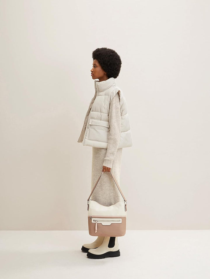 TOM TAILOR bags Jule Damen Hobo Bag Schultertasche 31,5 x 12,5 x 28 Mixed Taupe, 31,5 x 12,5 x 28 Mi