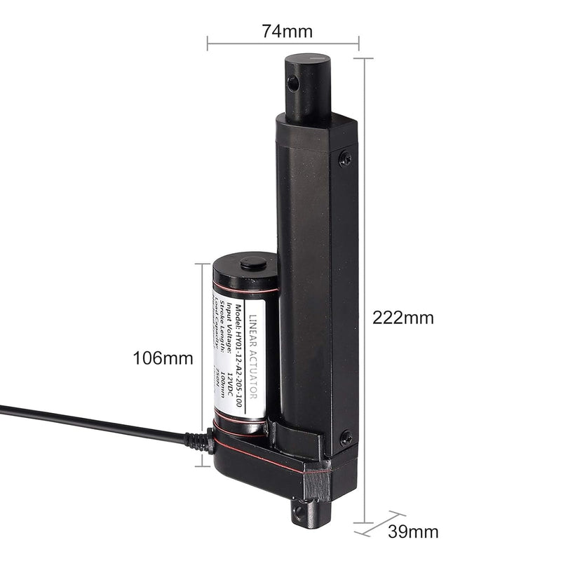 AUTOUTLET Linearmotor Verstellantrieb Toröffner, Linear Actuator Motor DC 12V 750N 100mm 10mm/s, Ele