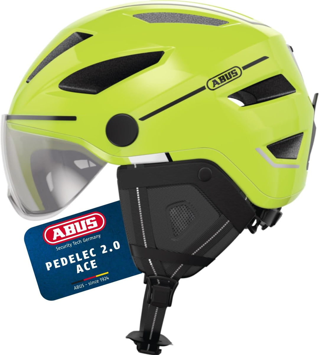 ABUS Stadthelm Pedelec 2.0 ACE - Fahrradhelm mit Rücklicht, Visier, Regenhaube, Ohrenschutz - für Da