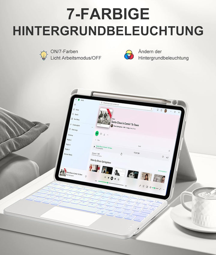 Vobafe Hülle mit Tastatur für iPad Air 11 Zoll (2025 M3/2024 M2), iPad Air 5 4 2022/2020 10,9 Zoll,