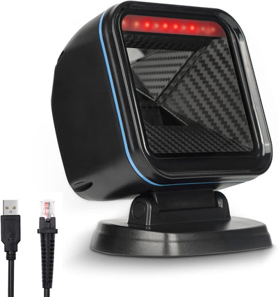 OBZ 1D 2D Desktop Barcode Scanner, QR Code Scanner Omnidirektional Barcode-Scanner USB Wired Handsfr