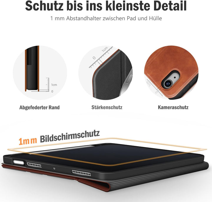 Antbox Hülle für iPad Air 5./4. Generation 2022/2020 iPad 10.9 Zoll mit Stifthalter Apple Pencil Hal