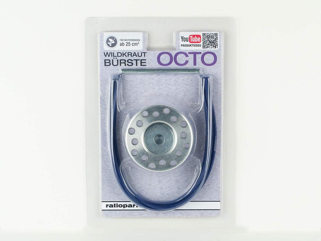Ratioparts Wildkrautbürste OCTO, Unkrautbürste f. Freischneider, inkl. Nylonfäden Single