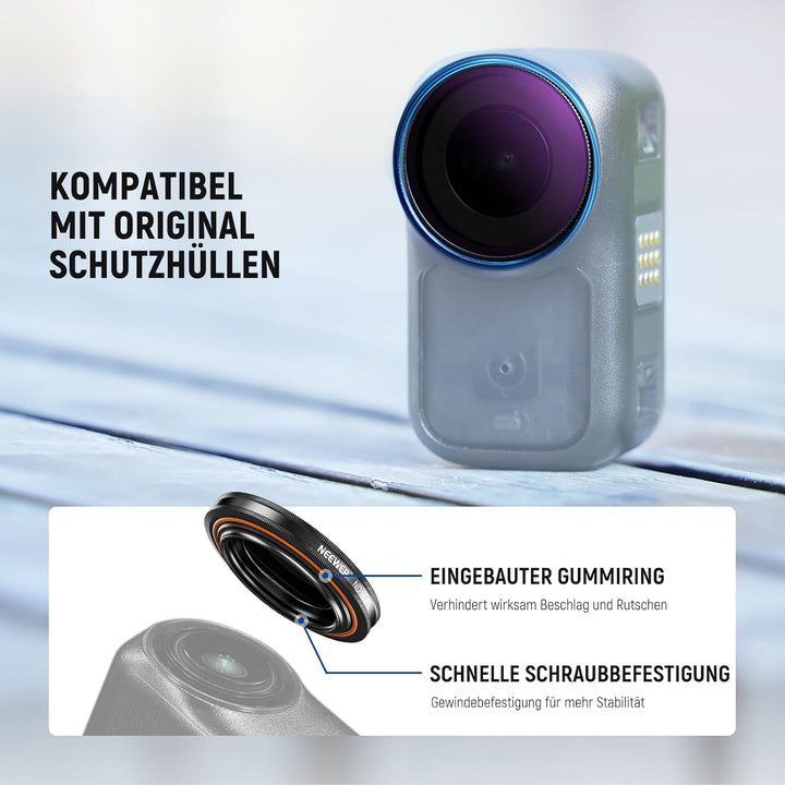 NEEWER ND/PL Filter Set Kompatibel mit DJI Osmo Nano (ND8/PL+ND16/PL+ND32/PL+ND64/PL), 4er Pack, auf