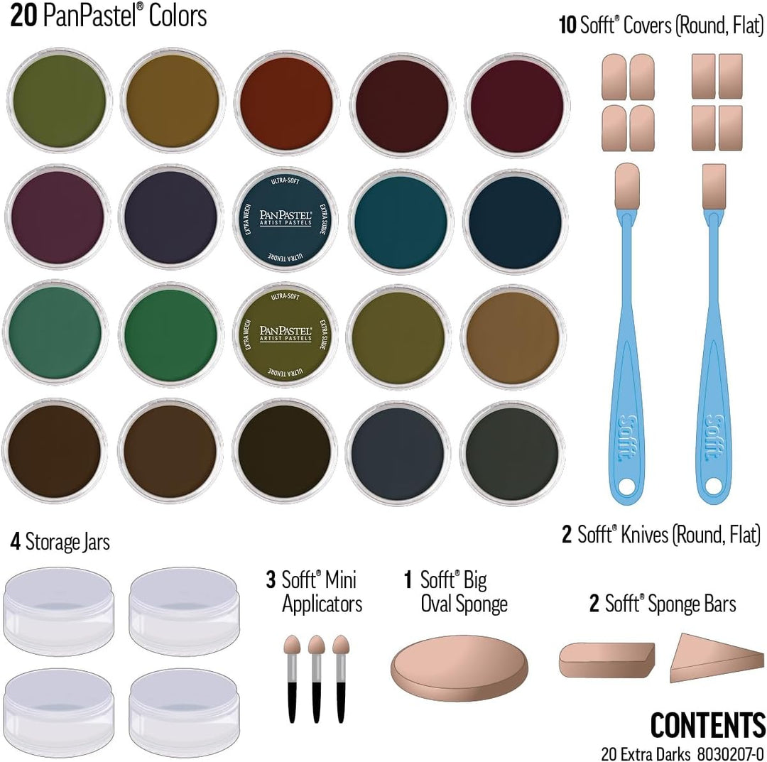 PanPastel Pastelle-Set mit 20 Farben, extra dunkle Schattierungen