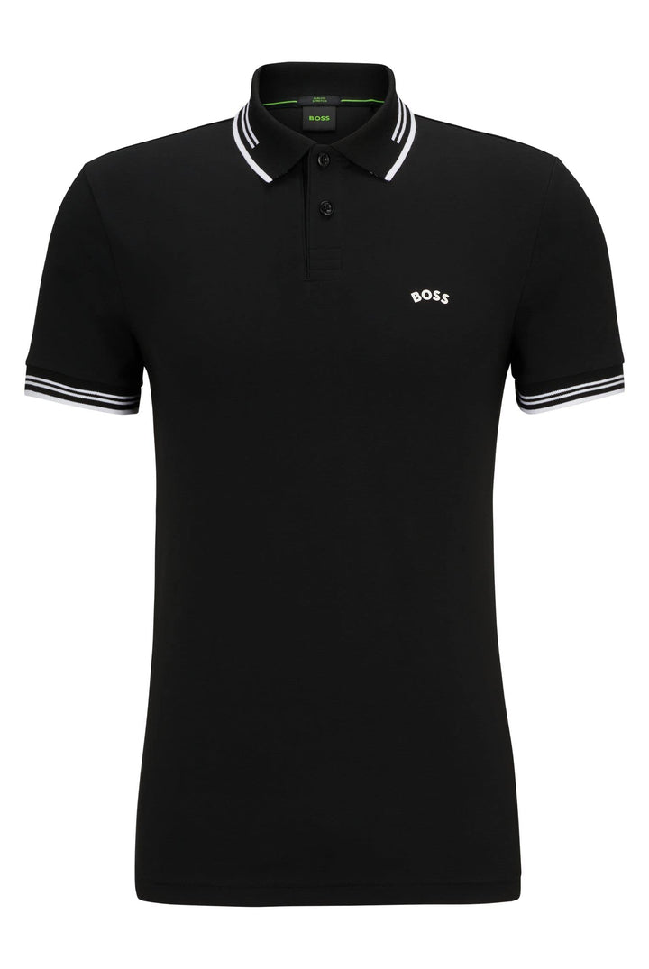 BOSS Herren Paul Curved Polo (1er Pack) Black1 XXL, Black1 XXL