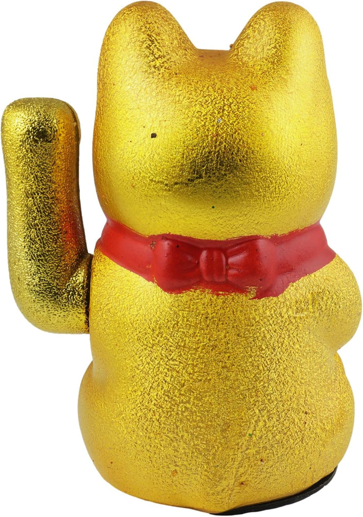 Freak Scene Glückskatze Maneki-Neko Augen zu Winkekatze aus Keramik 17cm Gold