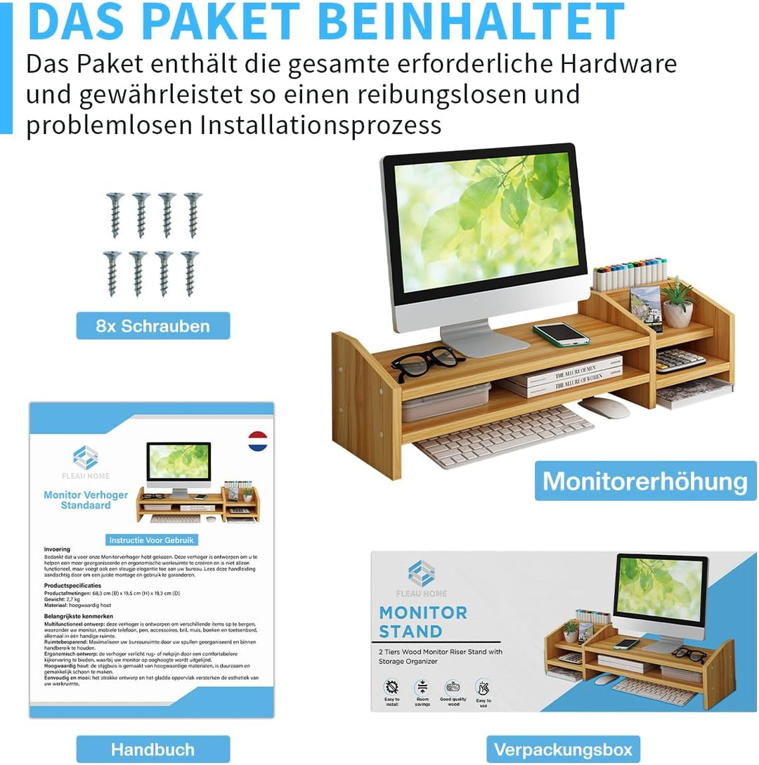 Fleau Monitorerhöhung – Laptopständer – Bildschirmerhöhung – Schreibtisch-Organizer – Bildschirmerhö