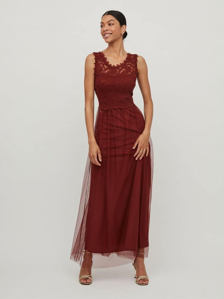 Vila NOS Women's Vilynnea Maxi Dress-Noos Party 34 Fired Brick, 34 Fired Brick