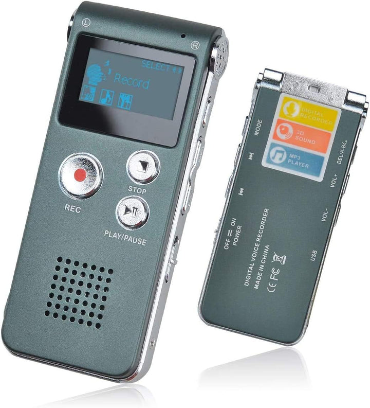 Lychee 8GB LCD Bildschirm Digitales Diktiergerät Aufnahmegerät Sprachaufnahme Audiorekorder Voice Re