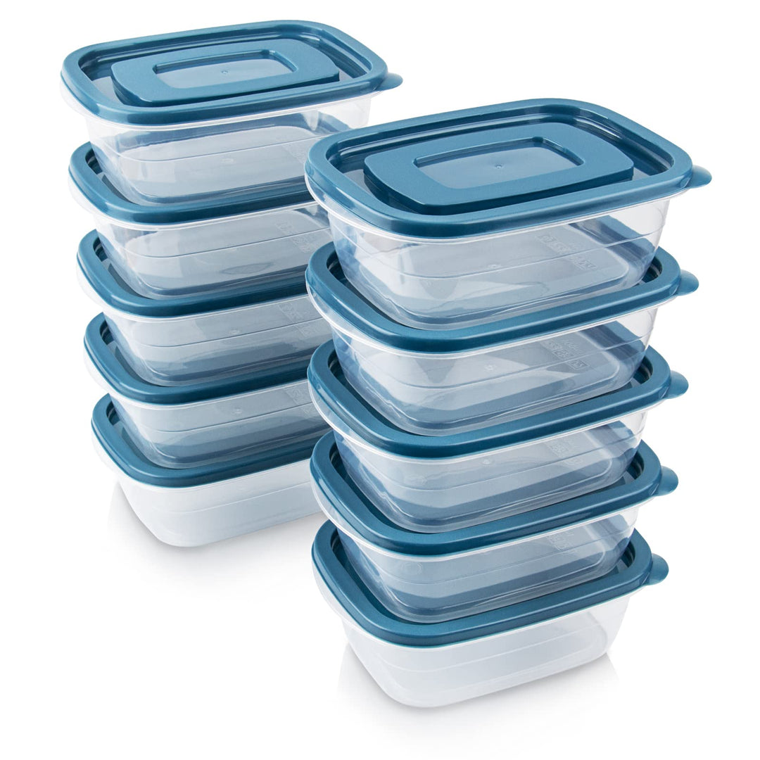 EFISH 10PCS Rechteck Kunststoff Portion Box Sets mit Deckel.Food Aufbewahrungsbox, Behälter, Lebensm