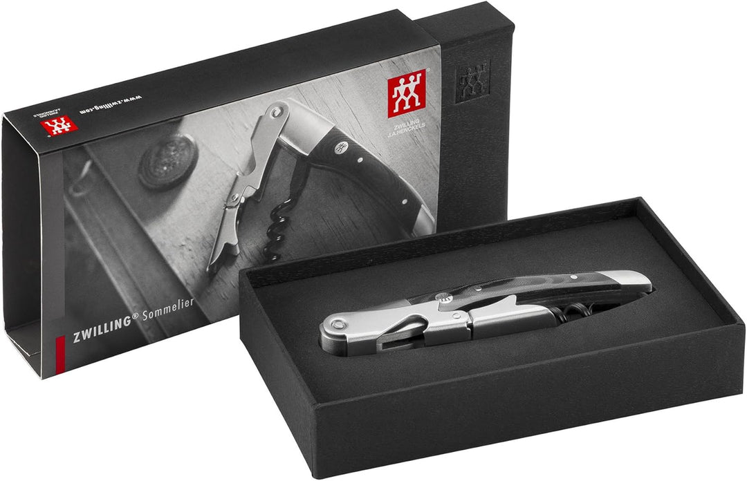 ZWILLING Henckels Sommelier Accessories Klassischer Kellner-Korkenzieher mit Micarta-Griff, Edelstah