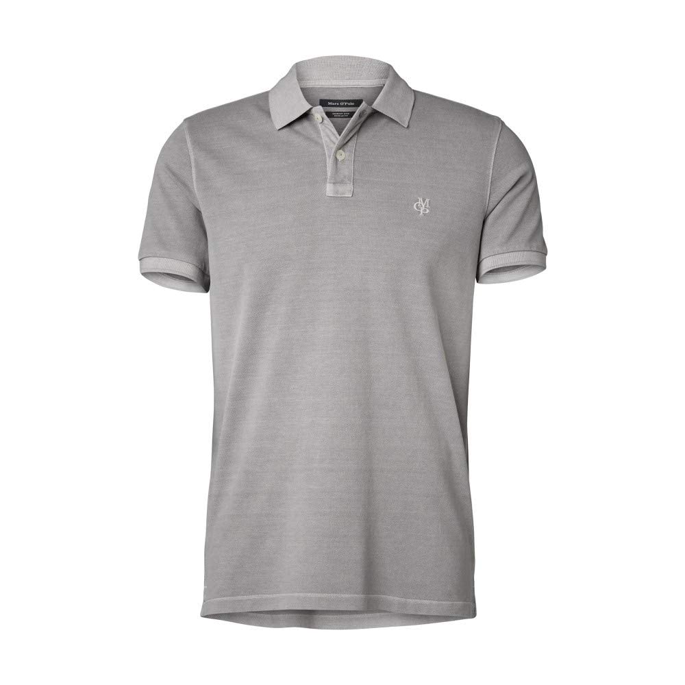 Marc O'Polo Herren Kurzarm-Poloshirt aus Bio-Baumwolle Regular Fit, Grau (Griffin), S S 902, S 902