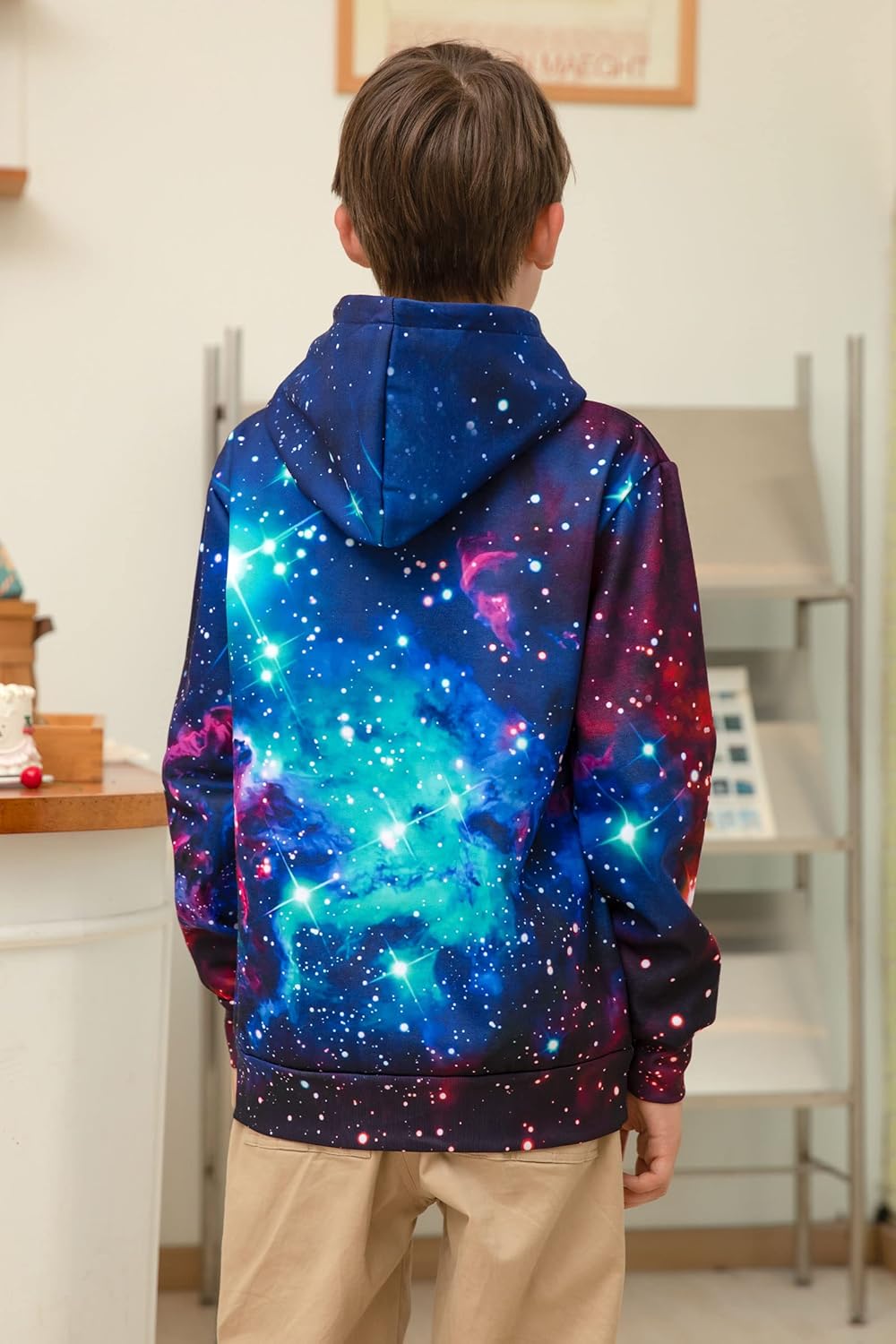 Fanient Pullover Jungen Mädchen 3D Print Fleece Hoodie Kinder Hooded Sweatshirt with Kangaroo Pocket