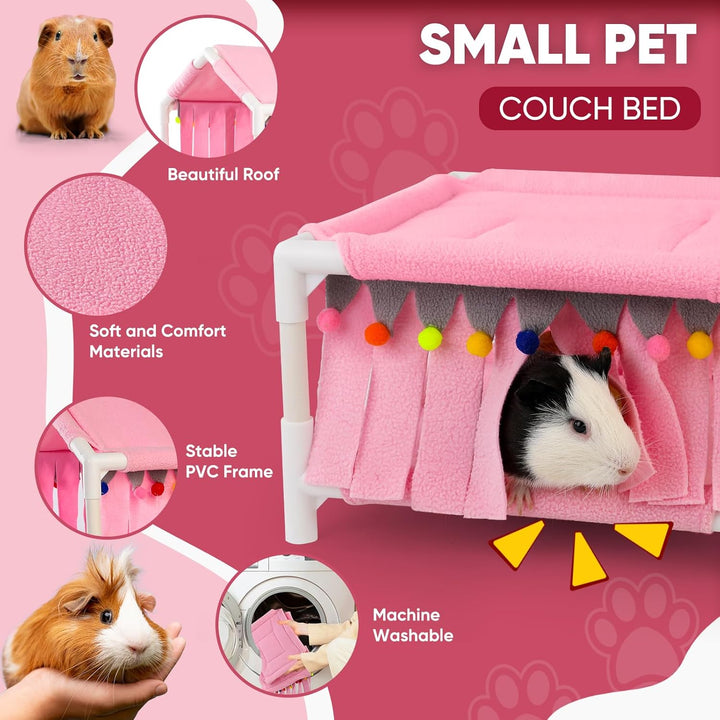 Meerschweinchen Hochbett, Kleintiere Etagenbett, Meerschweinchen Hängematte mit Fleece Waldversteck,