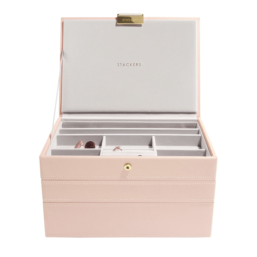 Stackers Blush Klassisch Schmuckschatulle - 3 Blush Pink & Gold, Blush Pink & Gold