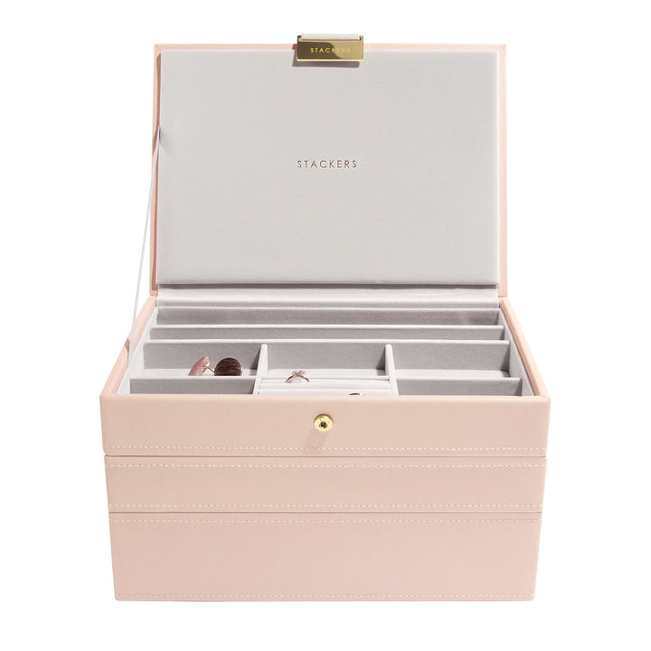 Stackers Blush Klassisch Schmuckschatulle - 3 Blush Pink & Gold, Blush Pink & Gold