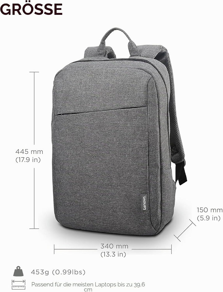 Lenovo 15.6 Laptop Casual Rucksack B210, Grau Grau 39,6 cm grosser Rucksack, Grau 39,6 cm grosser Ru