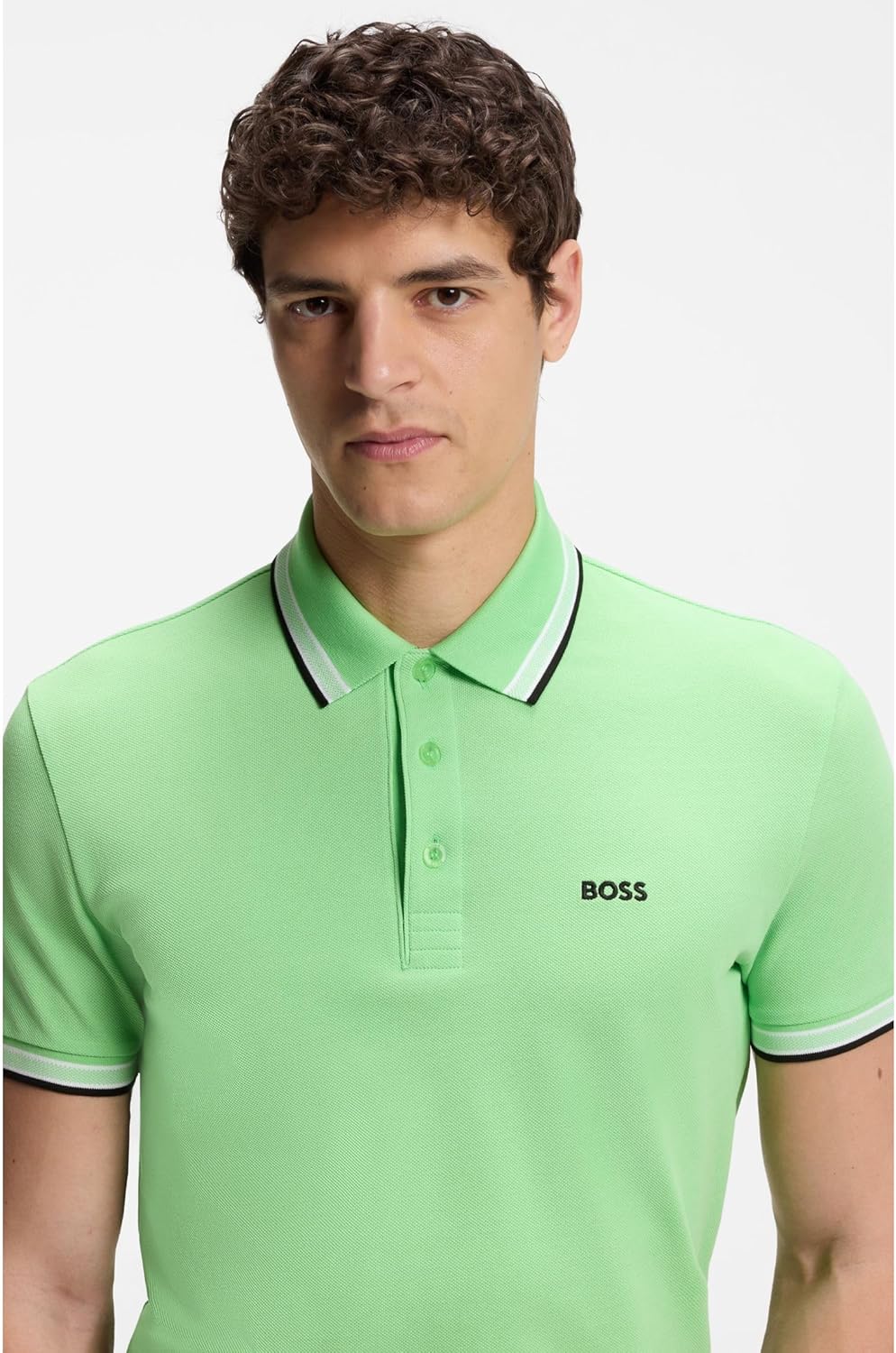 BOSS Herren Paddy Paddy Poloshirt aus Baumwoll-Piqué 6XL Medium Green 319, 6XL Medium Green 319