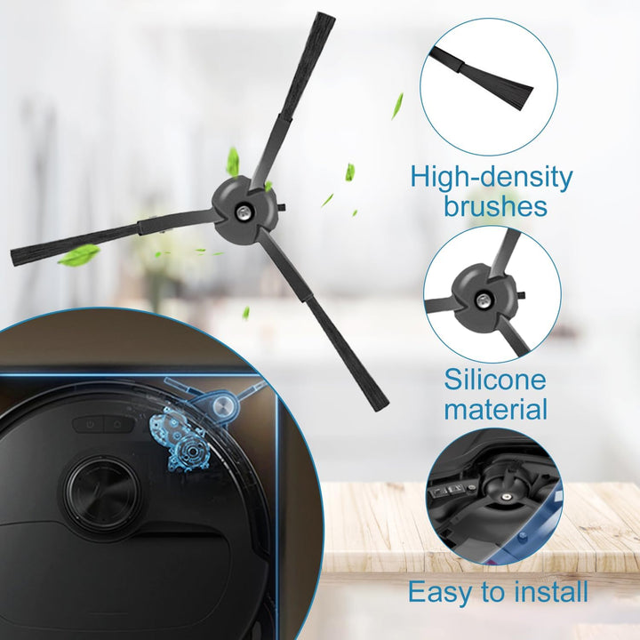 14 Stück Zubehörset für Roboroc k Qrevo Slim/Qrevo Master Roboterstaubsauger, 2 Hauptbürsten, 6 Seit
