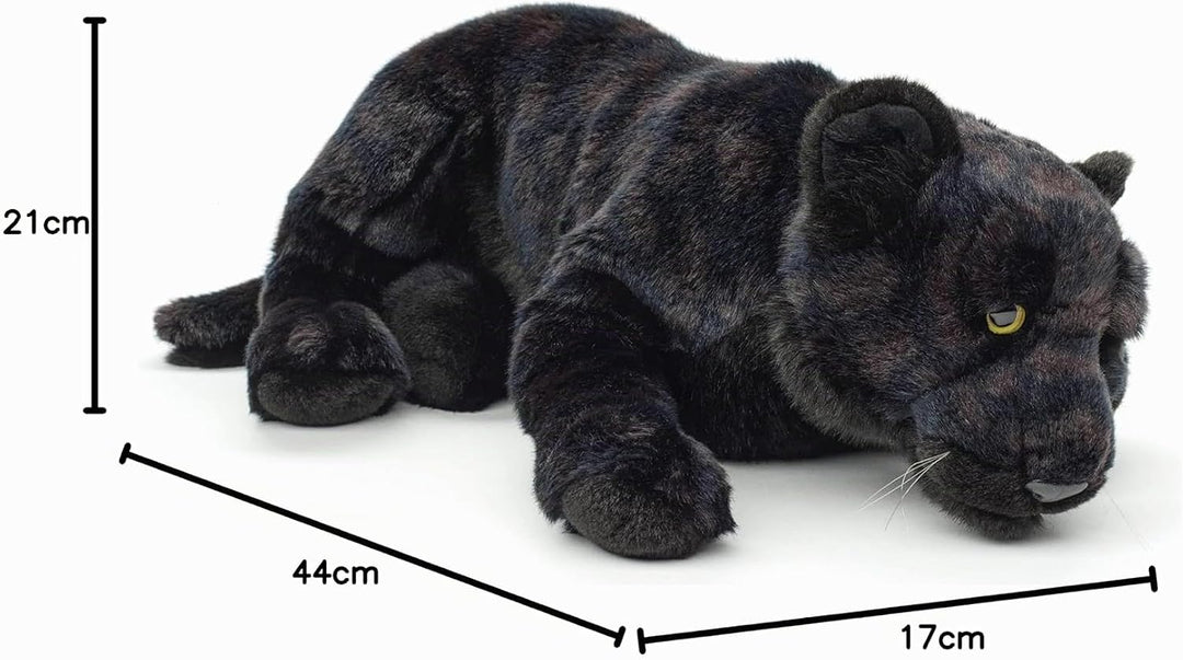 Uni-Toys - Schwarzer Panther, liegend - 44 cm (Länge) - Plüsch-Wildtier - Plüschtier, Kuscheltier, 4