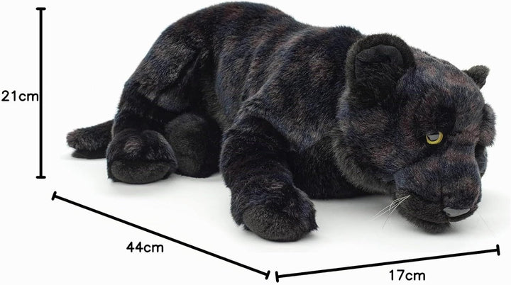 Uni-Toys - Schwarzer Panther, liegend - 44 cm (Länge) - Plüsch-Wildtier - Plüschtier, Kuscheltier, 4
