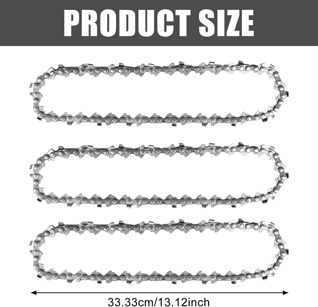 3er-Pack Sägeketten Kettensäge Kette, 25cm Sägeketten 3/8“LP 40 Antriebsglieder 1.1 mm rückschlagsar