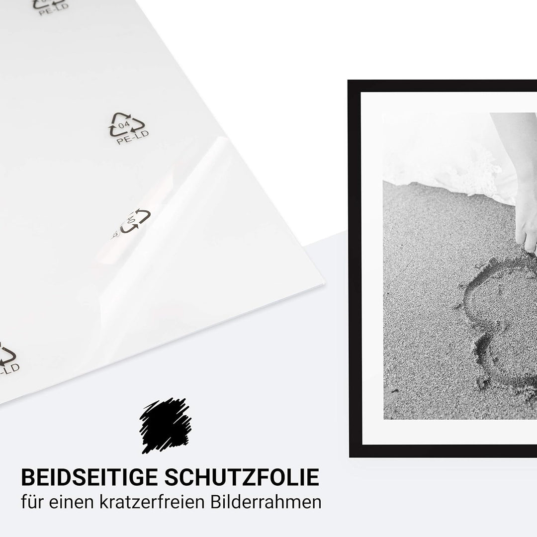 1x Bilderrahmen 60x60 cm Schwarz Rahmen 1-Pack | Dokumentenrahmen, Collage, Poster | MDF Holz-Poster