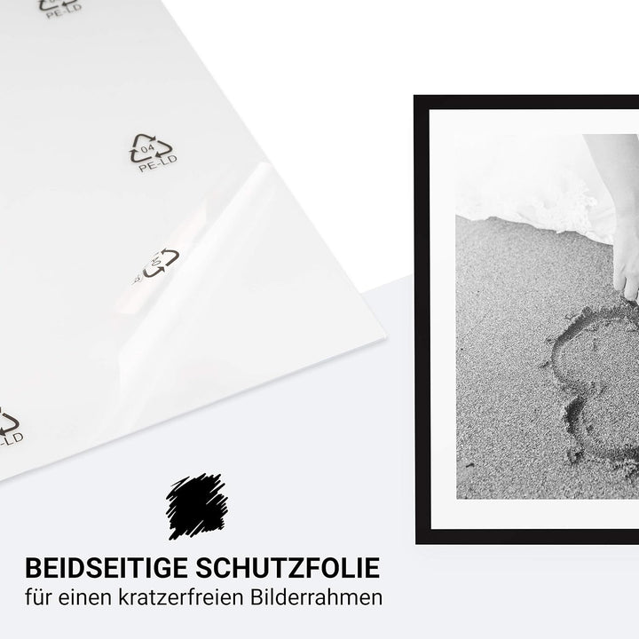 1x Bilderrahmen 60x60 cm Schwarz Rahmen 1-Pack | Dokumentenrahmen, Collage, Poster | MDF Holz-Poster