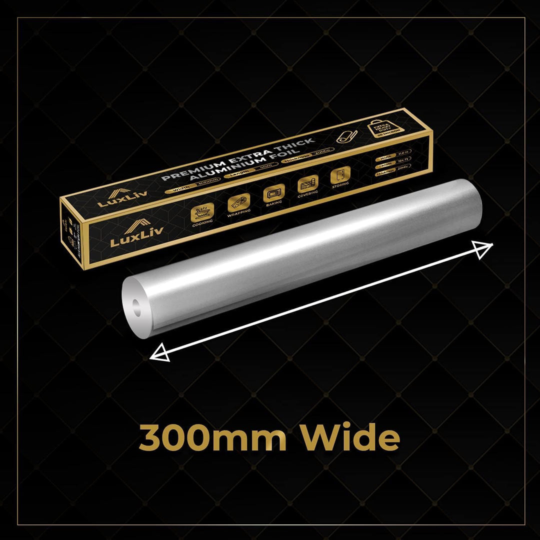 Robuste Aluminiumfolie, 30 cm breit x 50 m lang (jede Rolle), 20 Mikrometer dick (2 Stück) – handels