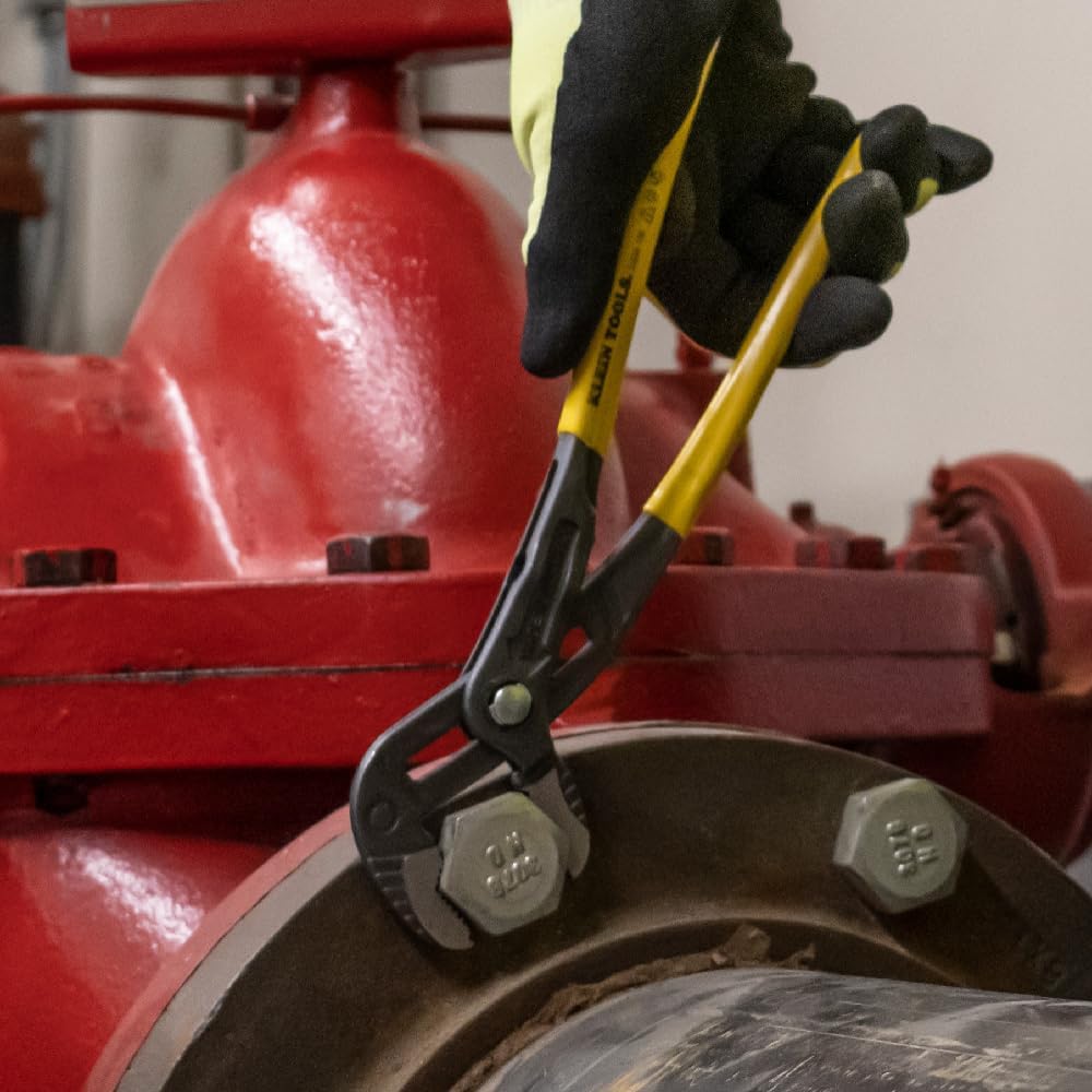 Klein Tools D504-10B Pumpenzange, schnell verstellbare Feder- und Nutkralle, Wasserpumpenzange, 25,4