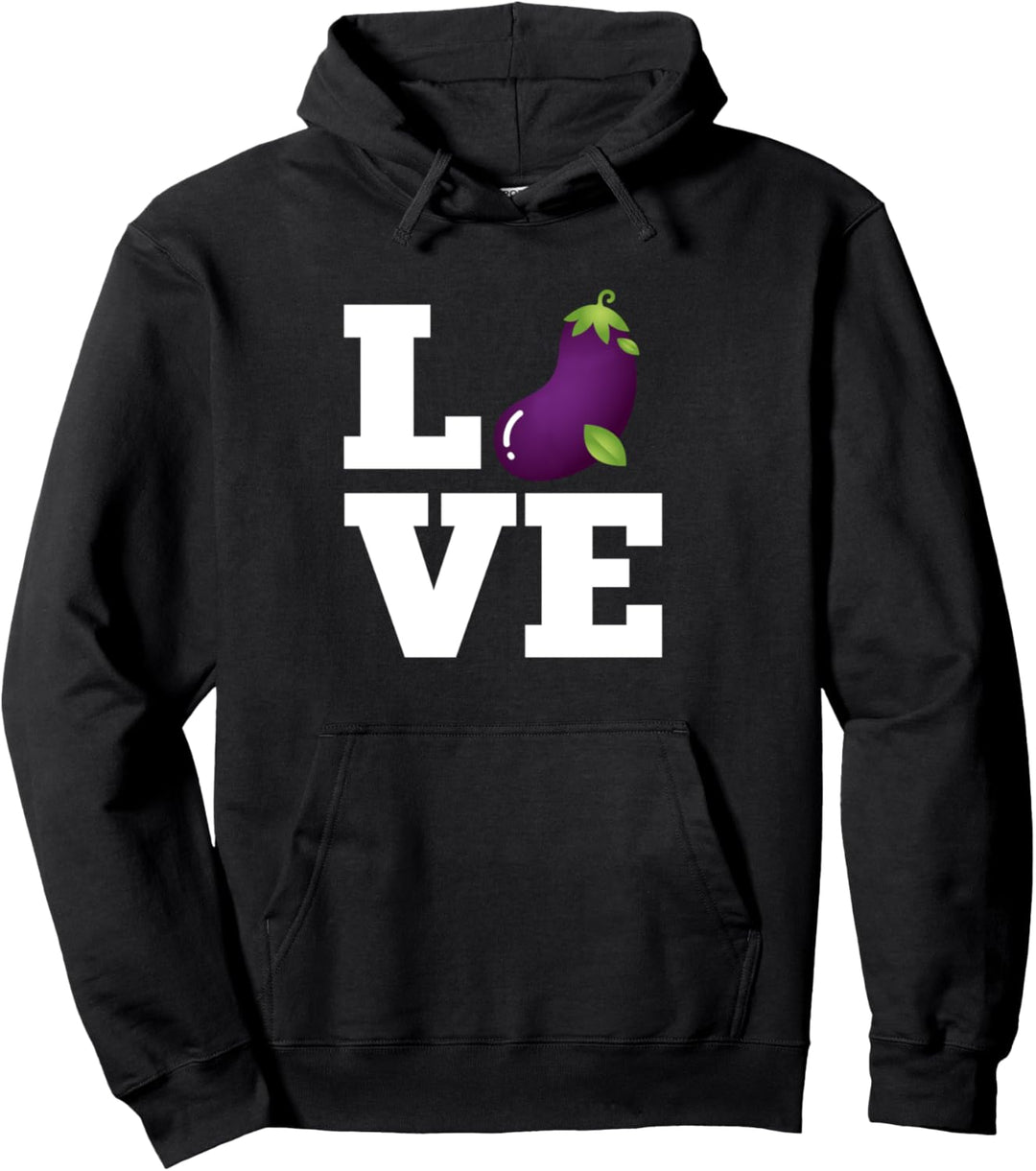 Love Aubergine Kostüm Aubergine Vegetarisch Pullover Hoodie