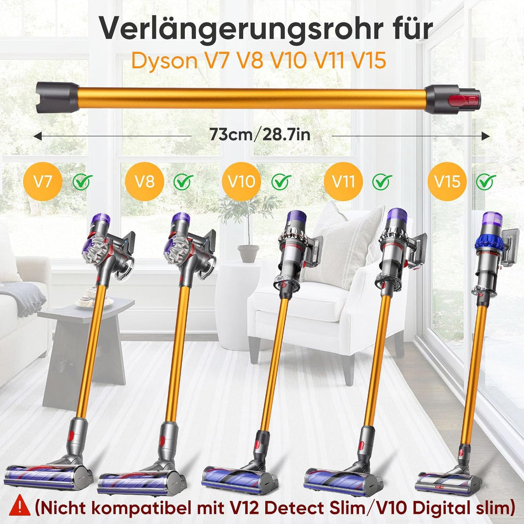 BIHARNT Verlängerungsrohr für Dyson V11 V15 V10 V8 V7 Stabstaubsauger,Ersatz Teleskoprohr Schnellspa