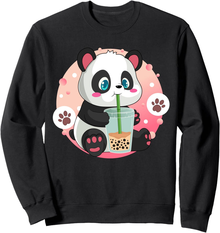 Panda Boba Tee Bubble Tea Anime Kawaii Neko Sweatshirt