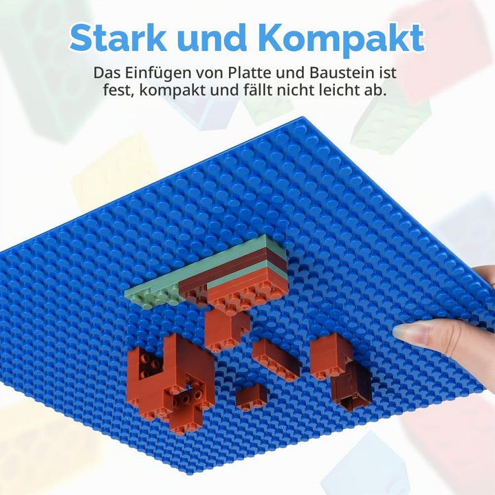 HOTUT Bauplatte Kompatibel mit Meisten Marken, 12 Platten-Set Classic Bausteine Grundplatte 25.5 * 2