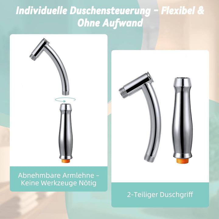 Hibbent Regenduschkopf mit Handbrause und Halterung, Hochdruck Regendusche mit abnehmbarem Arm in Ch
