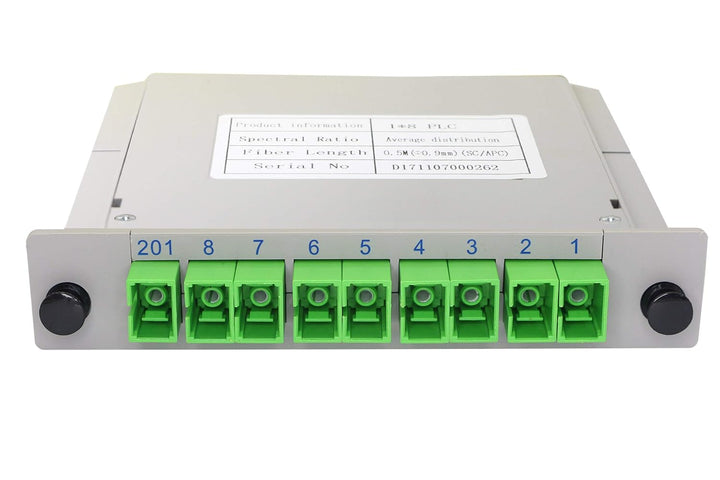 GINTOOYUN 1 x 8 Glasfaser-Splitter SC/APC Splitter Kassettenkarte Einstecken Singlemode für Hausverd