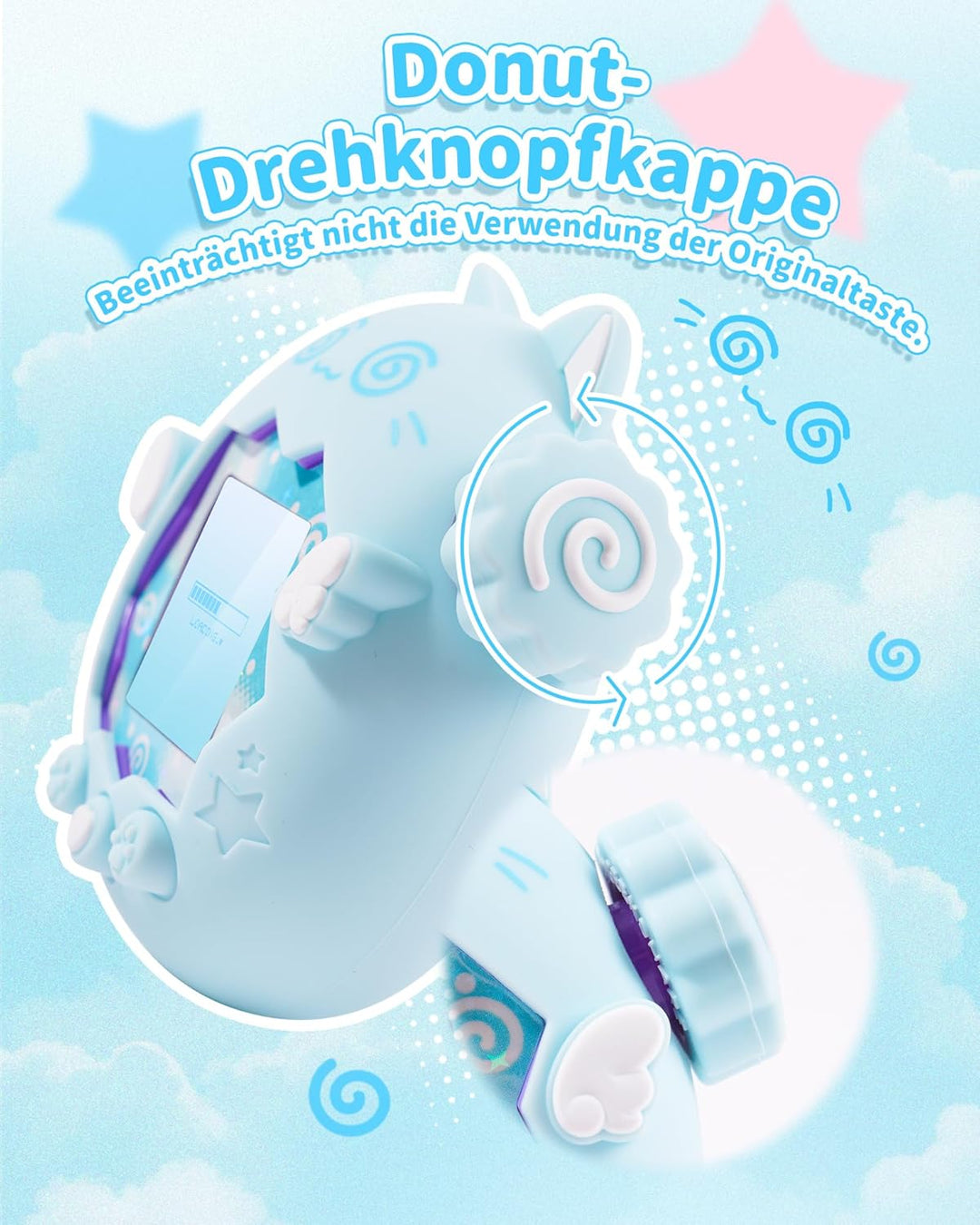 GeekShare Silikon-Hülle Kompatibel mit Tamagotchi Paradise, Weiche Schutzhülle, Button Caps, Perlenk