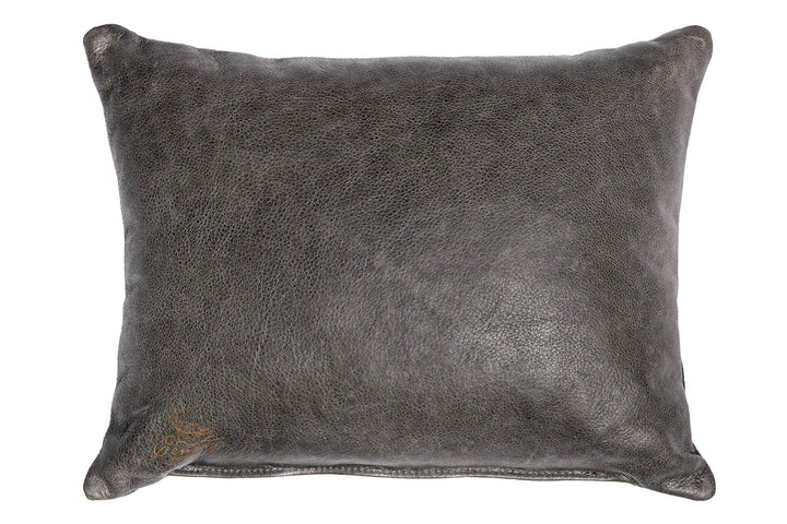 Centaur - Deko Lederkissen 50 x 40 cm für Sofa oder Schlafzimmer basaltgrau - Echt Leder Kissen Echt