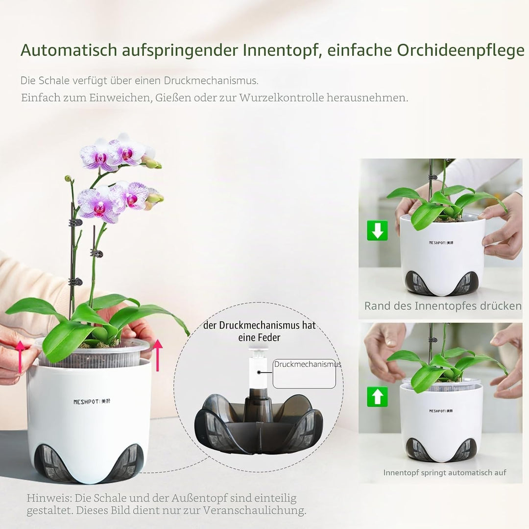 Meshpot Orchideentöpfe mit Löchern zum Umtopfen, 12,7 cm, 2 Stück, doppellagiger Kunststoff-Imitat,