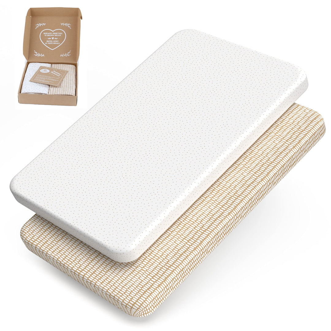 mimaDu® GOTS Bio Spannbettlaken 90x40 Beistellbett Spannbettlaken 40x90 Baby Spannbettlaken 40 x 90