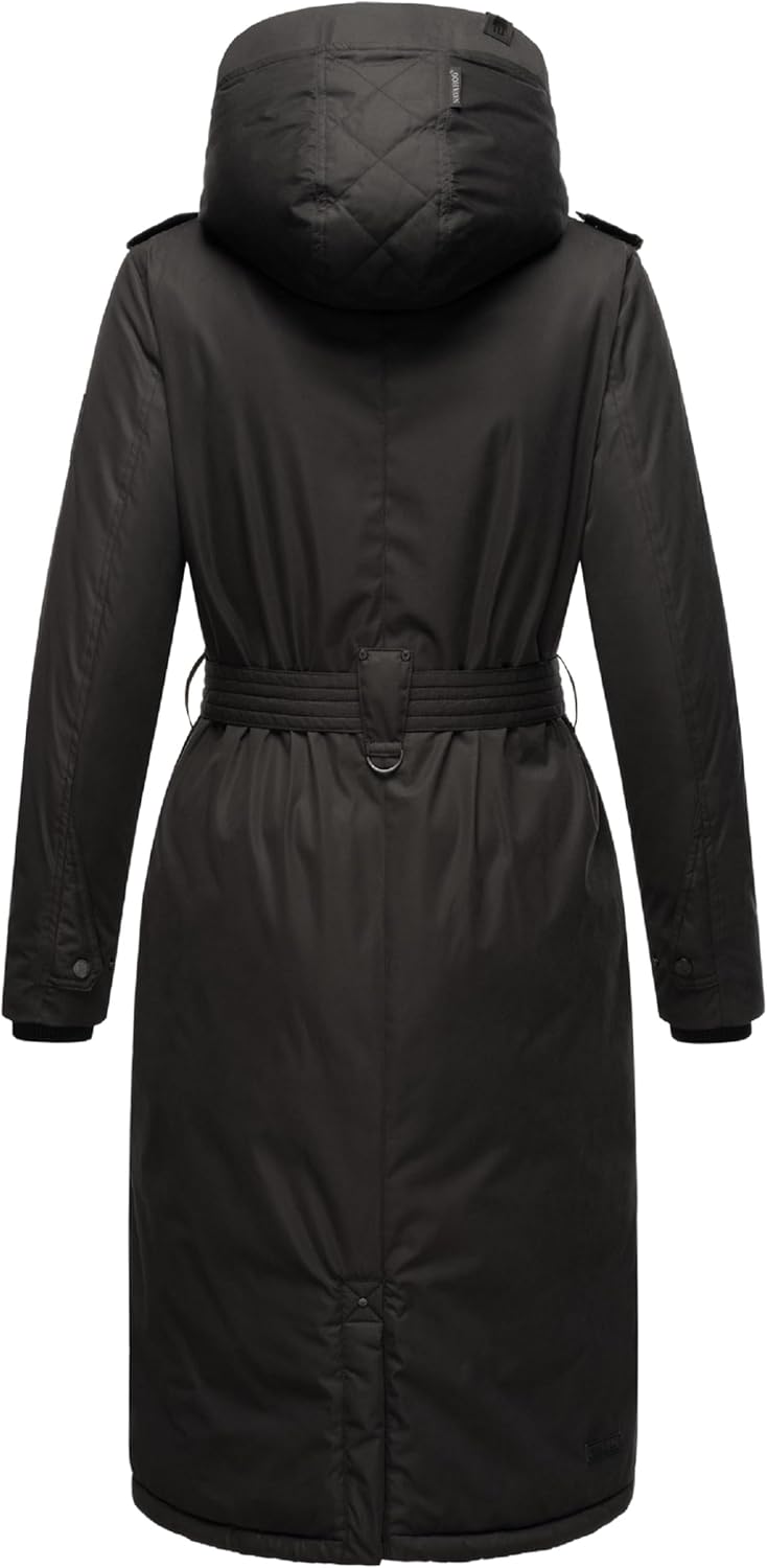 Navahoo Damen Wintermantel Warmer Parka lang mit hohem Kragen und weicher Kapuze Hokulanii XS-XXL XS