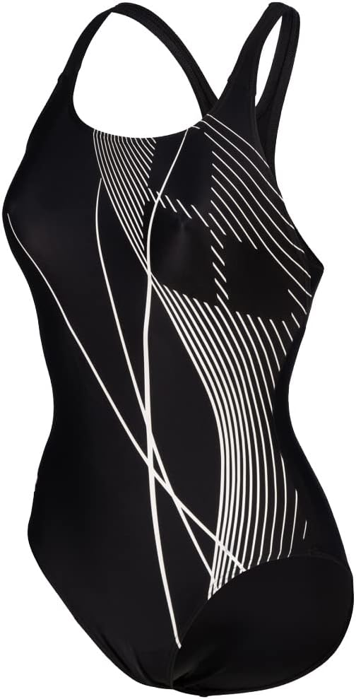 ARENA Damen Women's Branch Swimsuit Swim Pro Back Lb One Piece Swimsuit 44 Black-white, 44 Black-whi