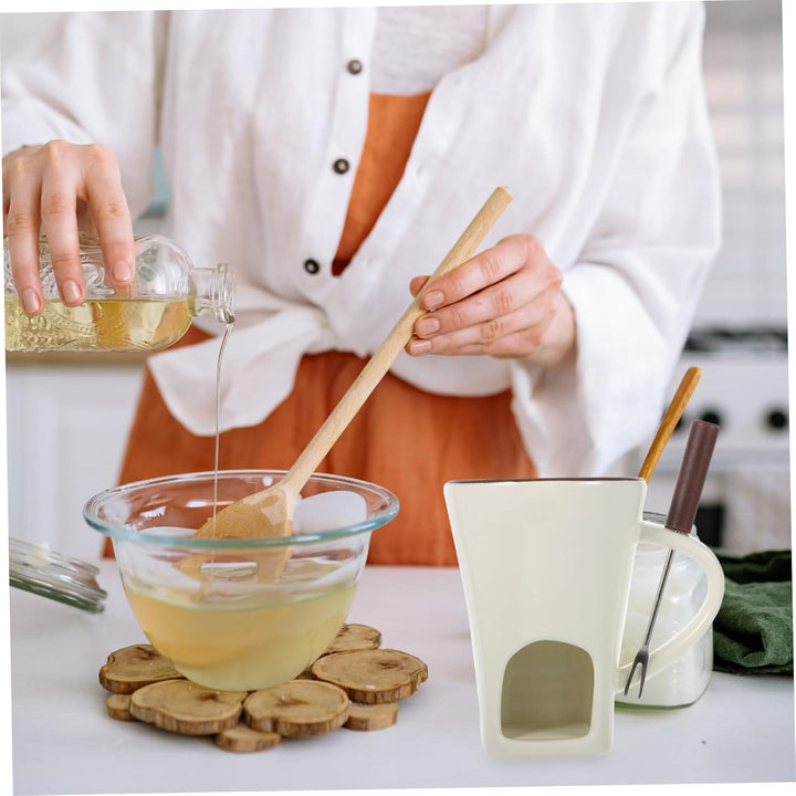 BESTonZON Eisbecher 1 Set Schokoladenfondue-Becher Keramik-Butterwärmer-Set Mini-Schmelz-Hot-Pot-Tas