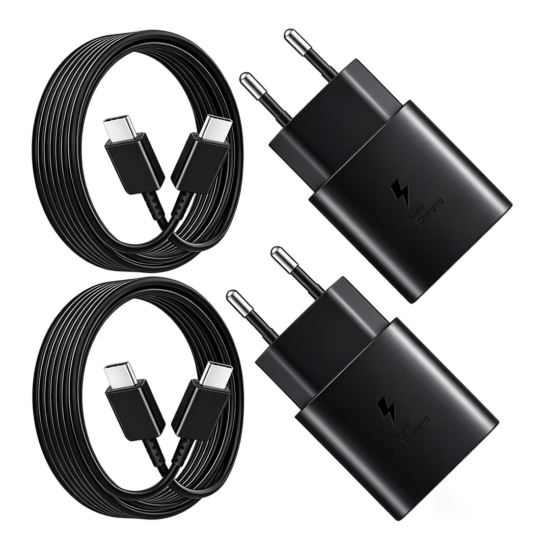 2er-Pack 25W USB C Ladegerät Schnellladekabel für iPhone 17/16/15 Pro Max, Samsung Galaxy S26 S25 S2