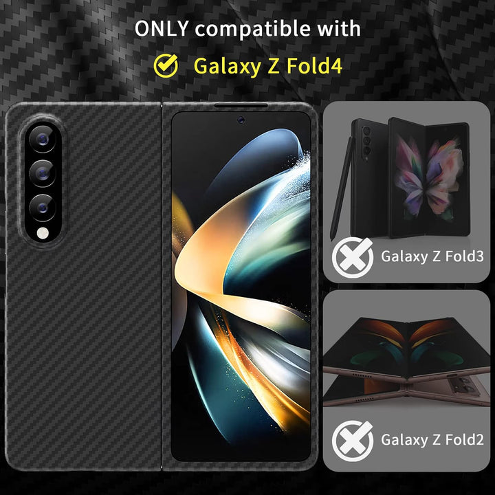 memumi Carbon Hülle für Galaxy Z Fold 4, 0,5 mm Superdünne, Hülle aus echter Aramidfaser [100% Arami