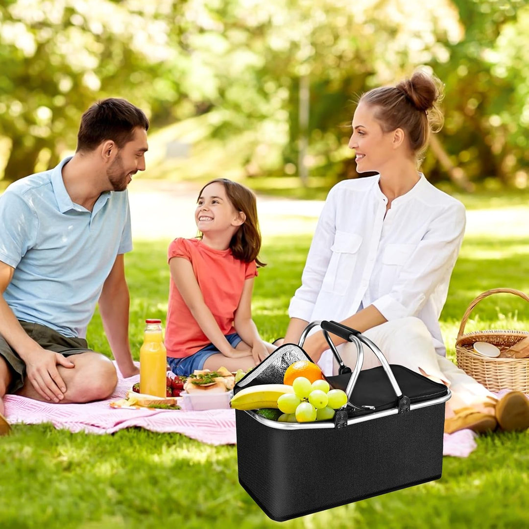 Einkaufskorb faltbar 30L Familie Einkaufstasche Tragekorb Gross Picknickkorb Klappkorb Reisetasche P