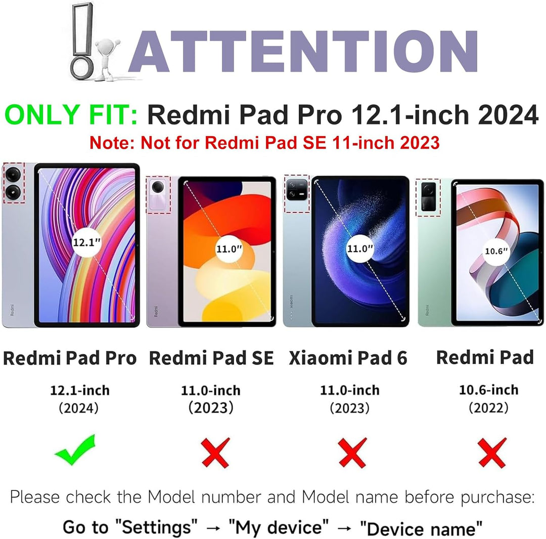 IVEOPPE Tastatur für Redmi Pad Pro 12.1, Hülle Tastatur für Redmi Pad Pro 2024, Bluetooth Magnetisch